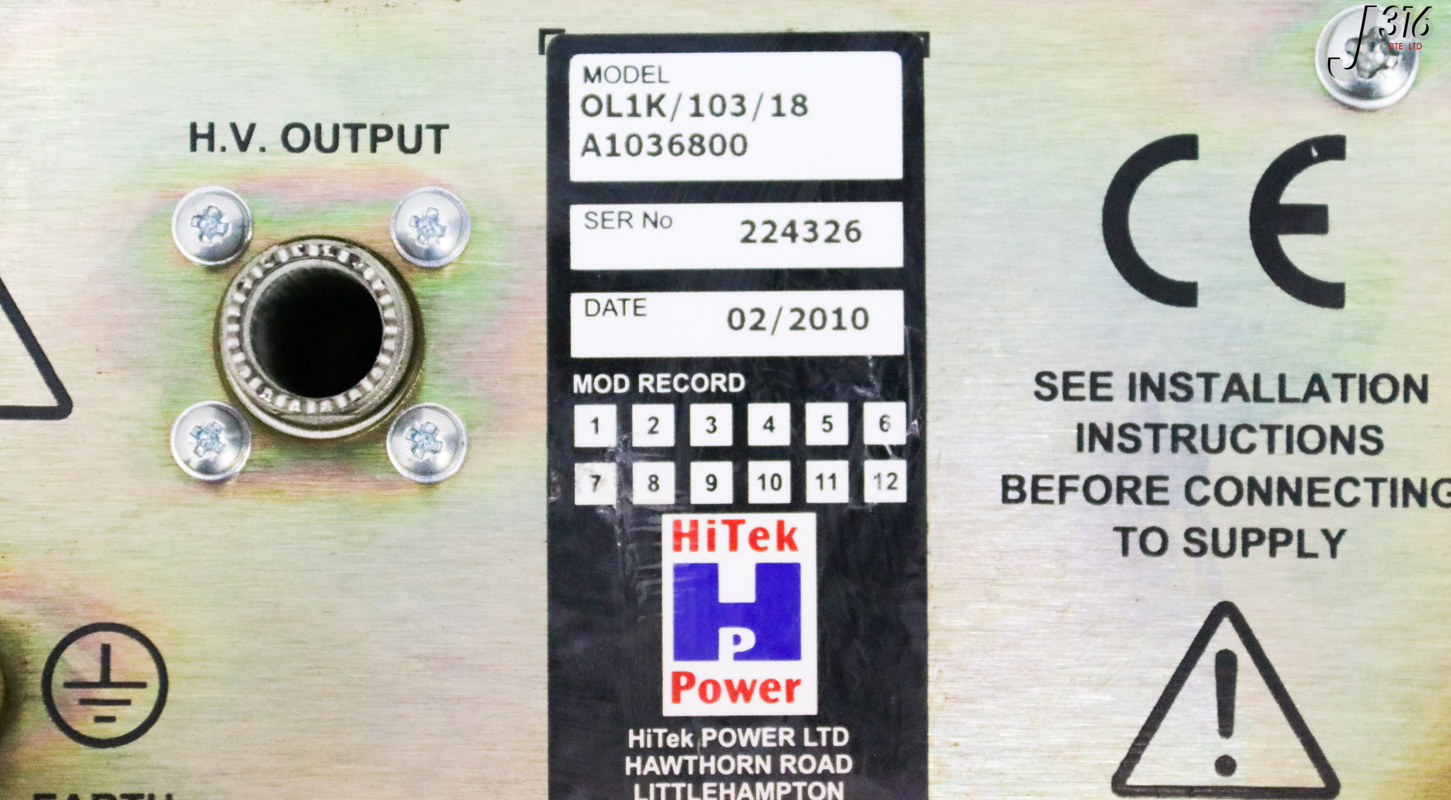 32905 HITEK POWER HIGH VOLTAGE POWER SUPPLY, OL1K SERIES, A1036800